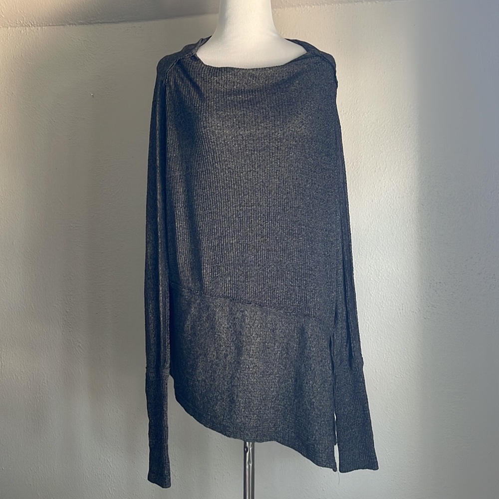 We The Free Loose Oversized Asymmetrical Scoop Neck Sweater Top